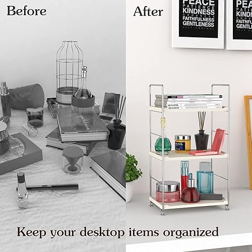 Miniatura 6 de Organizador de baño de 3 niveles para encimera, organizador de maquillaje, soporte de cosméticos, estante de almacenamiento de esquina para cocina,