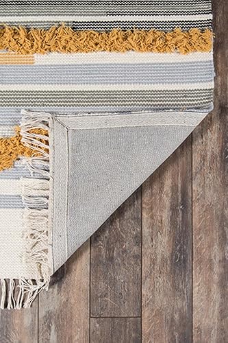 Miniatura 6 de Novogratz by Momeni Indio - Alfombra contemporánea 100% de lana hecha a mano, 2 pies 3 pulgadas x 7 pies 10 pulgadas, color mostaza