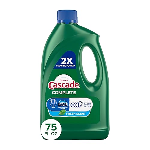 Cascade Complete Dishwasher Detergent Liquid Gel, Dish Detergent, Dishwasher Soap, Fresh, 75oz