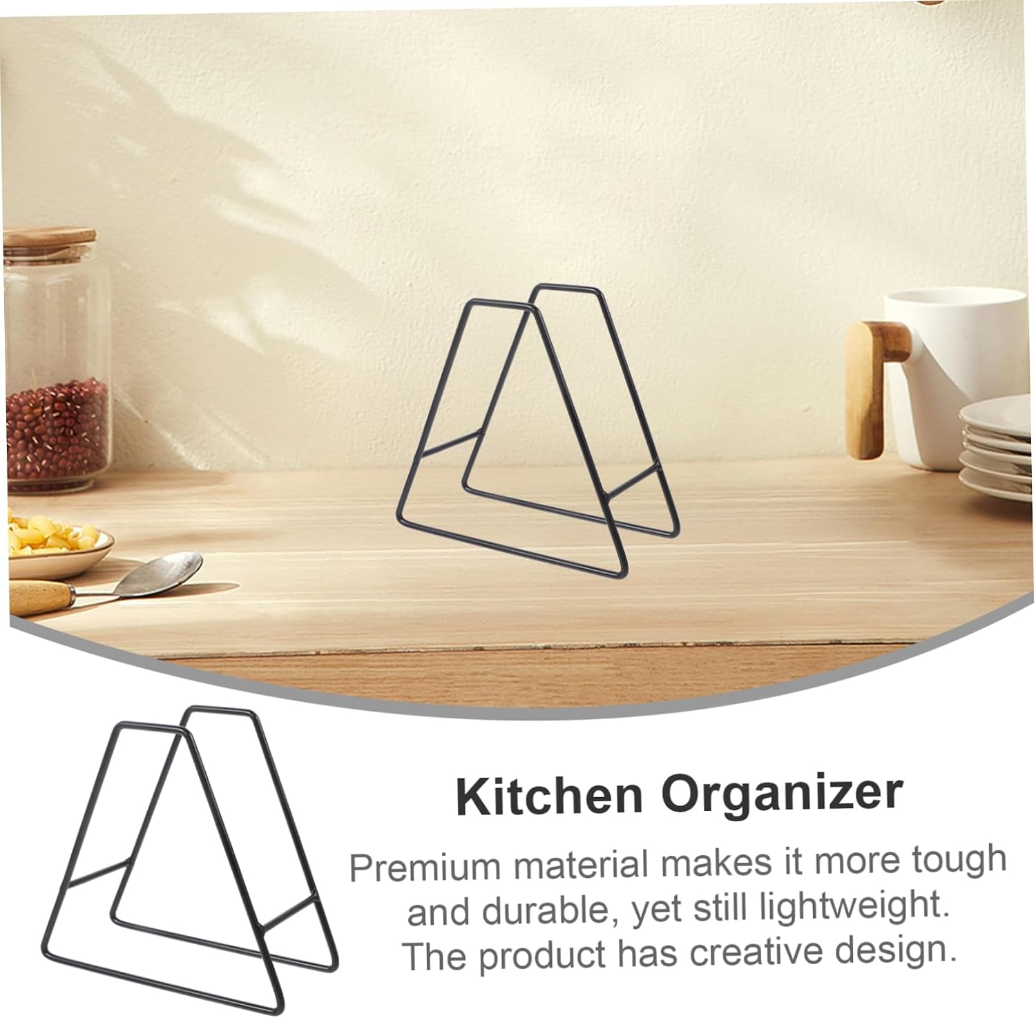 Desktop Metal Plate Stand Kitchen Storage Rack for Countertop