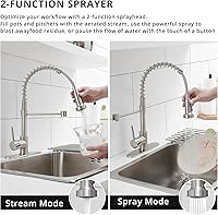 Vista 12 de AIMADI Matte Black Kitchen Faucet,Black and Gold Kitchen Faucet with Pull Down Sprayer Commercial Single Handle Spring Sink Faucets Suitable for