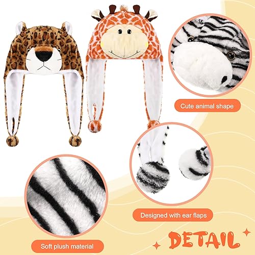 Miniatura 10 de Newcotte Juego de sombreros de animales, 6 sombreros de disfraz para niños, incluyendo caballo, oveja, cerdo, gallo, pato, conejo, sombreros