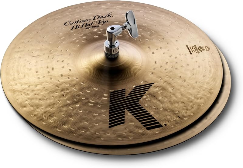 K0943 14" K Custom Dark Hi-Hat Pair Cymbals | Crisp Chick Articulation, Tight Groove Control, Clean Stick Response, Gig and Studio Ready, Built for the Drum Set