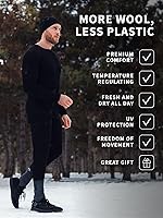 Vista 5 de Merino Wool Base Layer Mens - 320 Heavyweight Bottom Pants 100% Merino Wool Thermal Underwear Long Johns