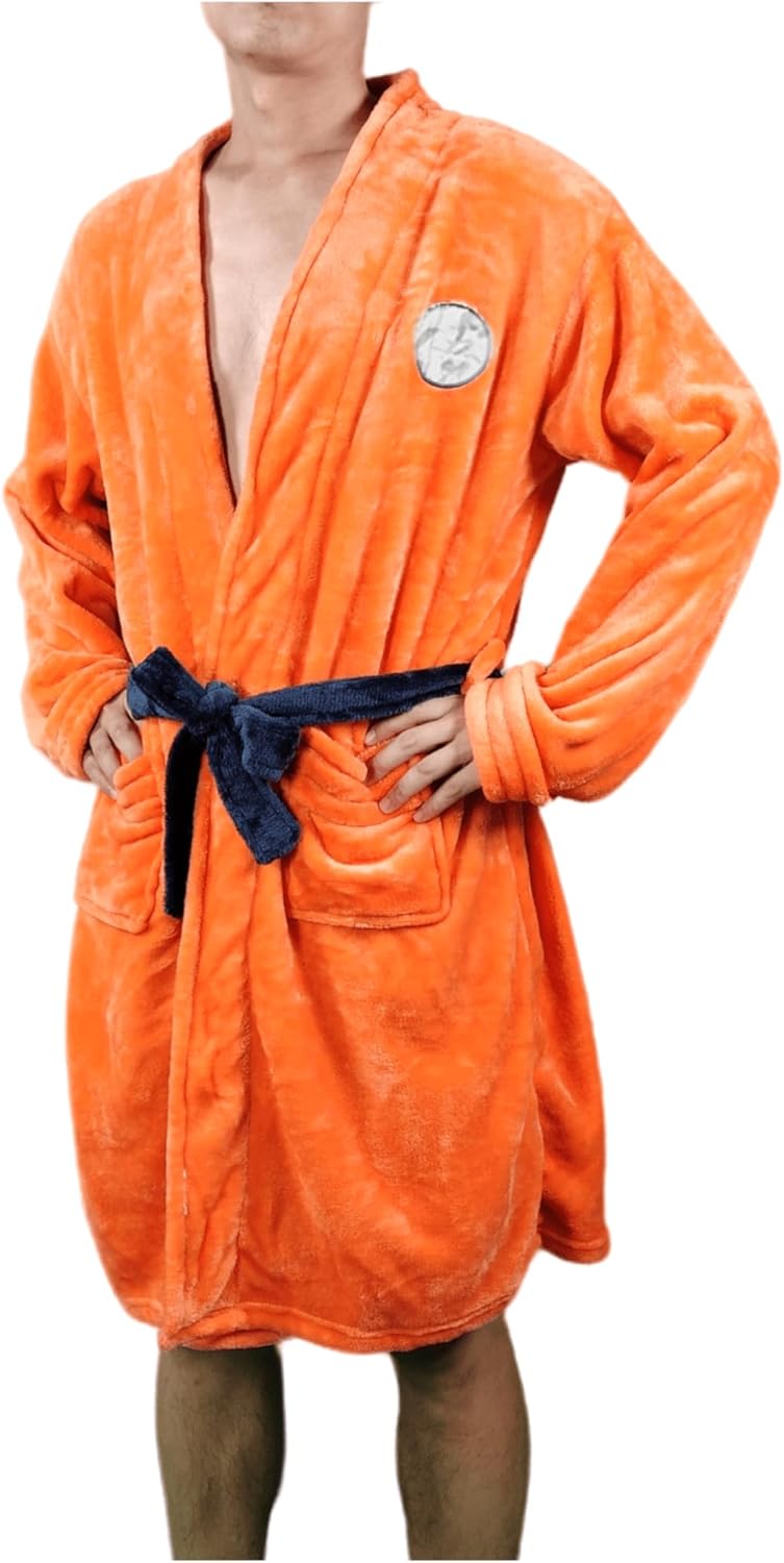 Anime Robes Men's Bathrobe Pajamas Soft Plush Long Bathrobe Cosplay