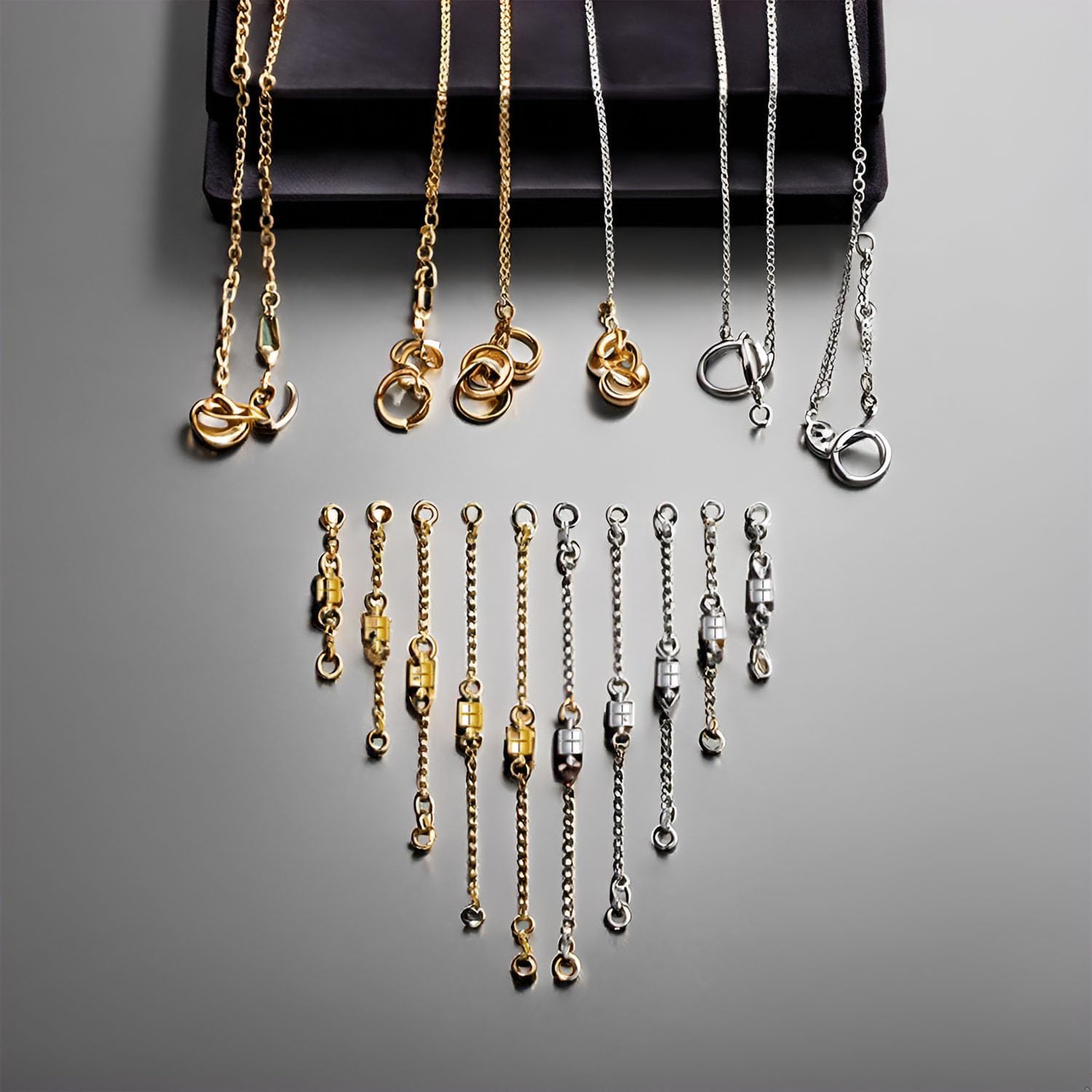 Magnetic Necklace Clasps and Closures with Extenders, Gold and Silver, Set of 8/10 (5gold+5silver) - Image 5