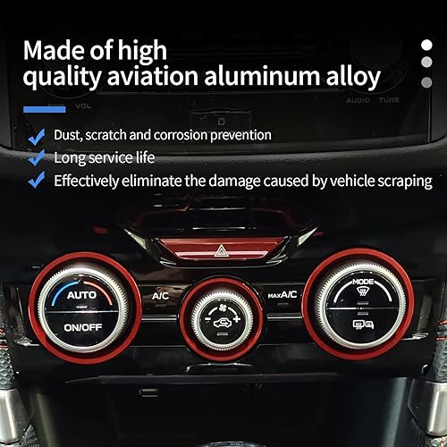 Miniatura 9 de Cubierta de anillo exterior para perilla de control de clima de Subaru CA, interruptor de control de volumen para Subaru Forester 2019-2024,