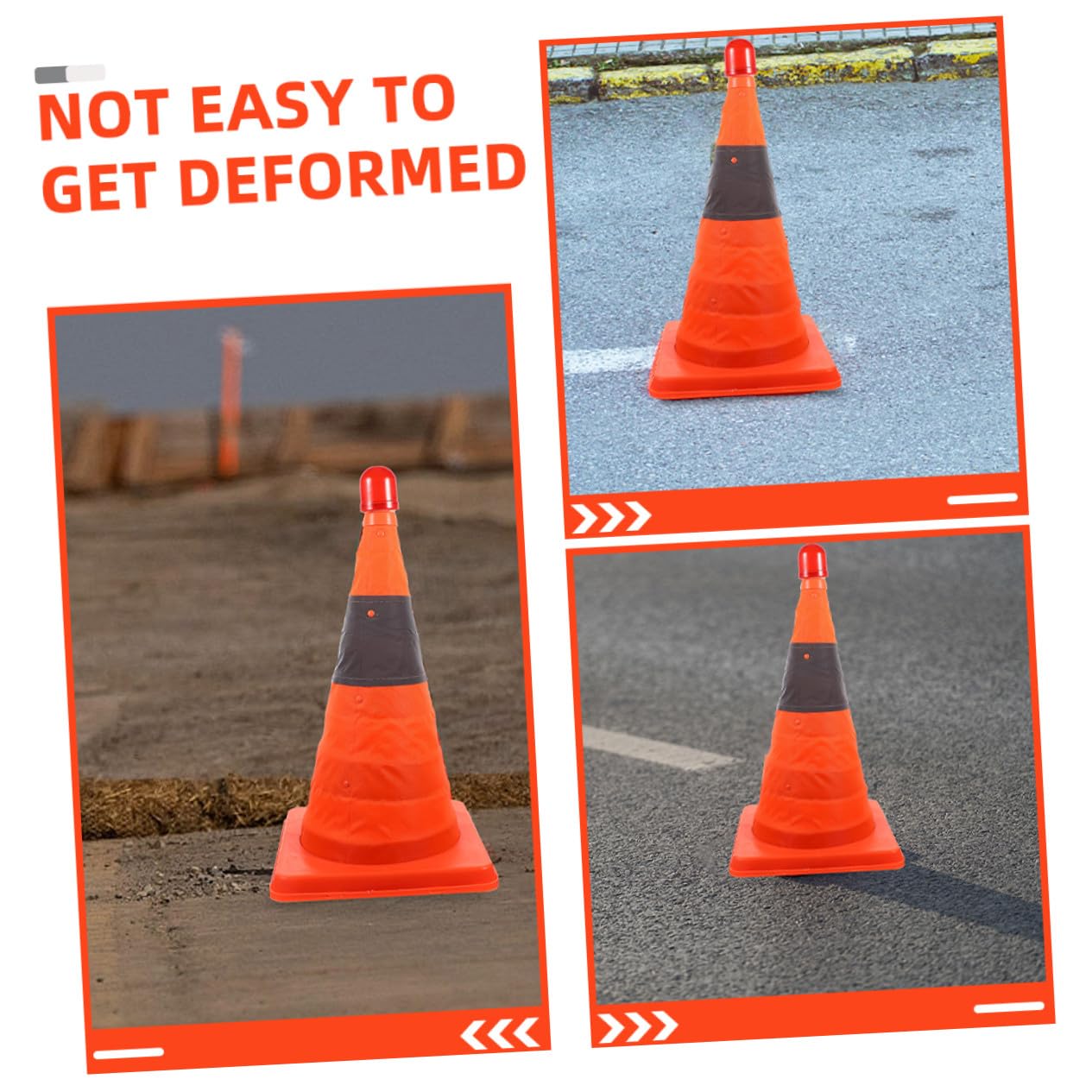 Cône de Sécurité Routière Pliable LED 45cm Lot de 2 Orange