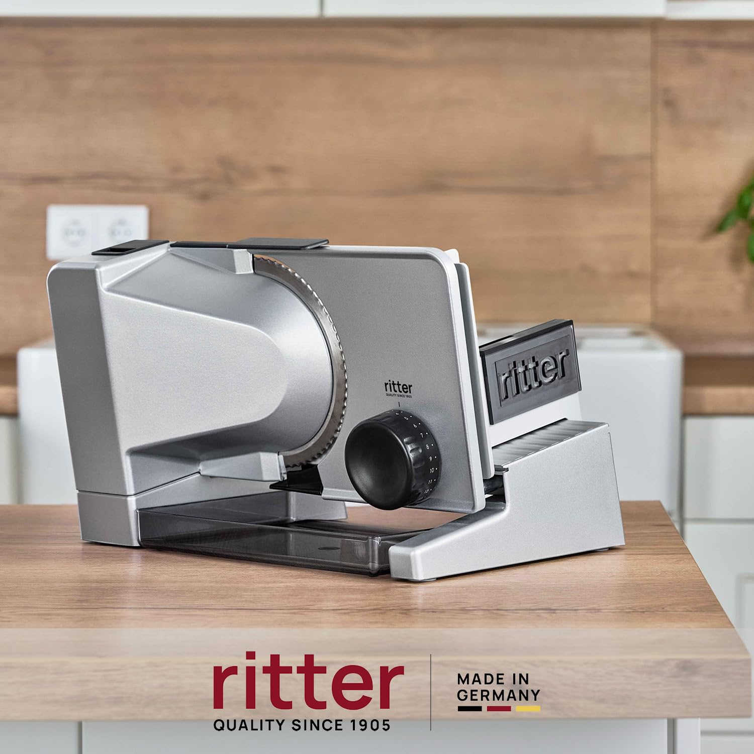 ritter serano 5 Elektrischer Allesschneider & Brotschneidemaschine aus Vollmetall, Made in Germany
