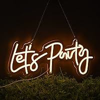 Vista 6 de Let's Party Neon Signs Dimmable Neon Light Sign for Wall Decor LED Neon Sign Art Decorative Lights for Bachelorette Party, Engagement Party