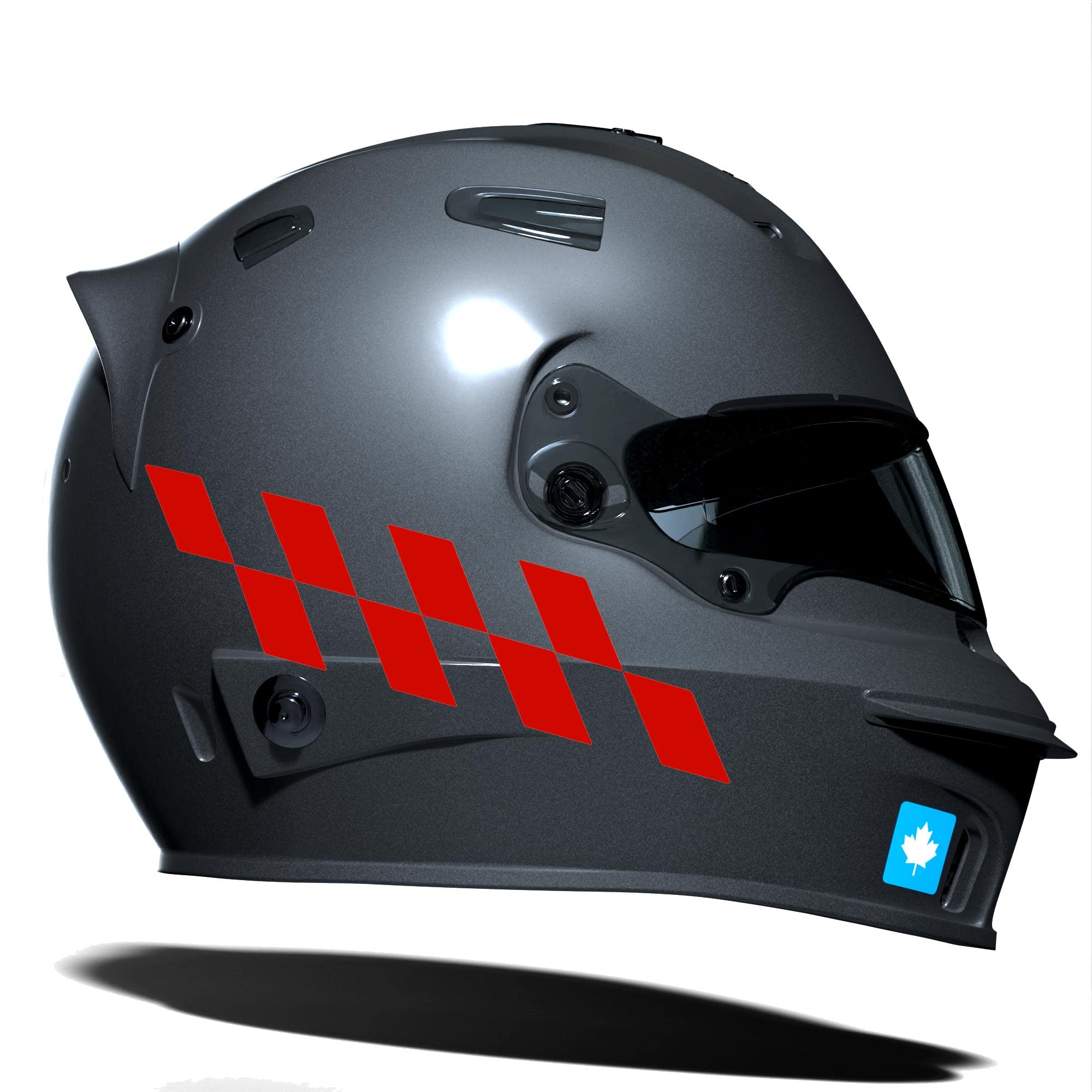 Çınar Extreme Bayrak Kırmızı Damalı Kask Motosiklet Sticker Takımı