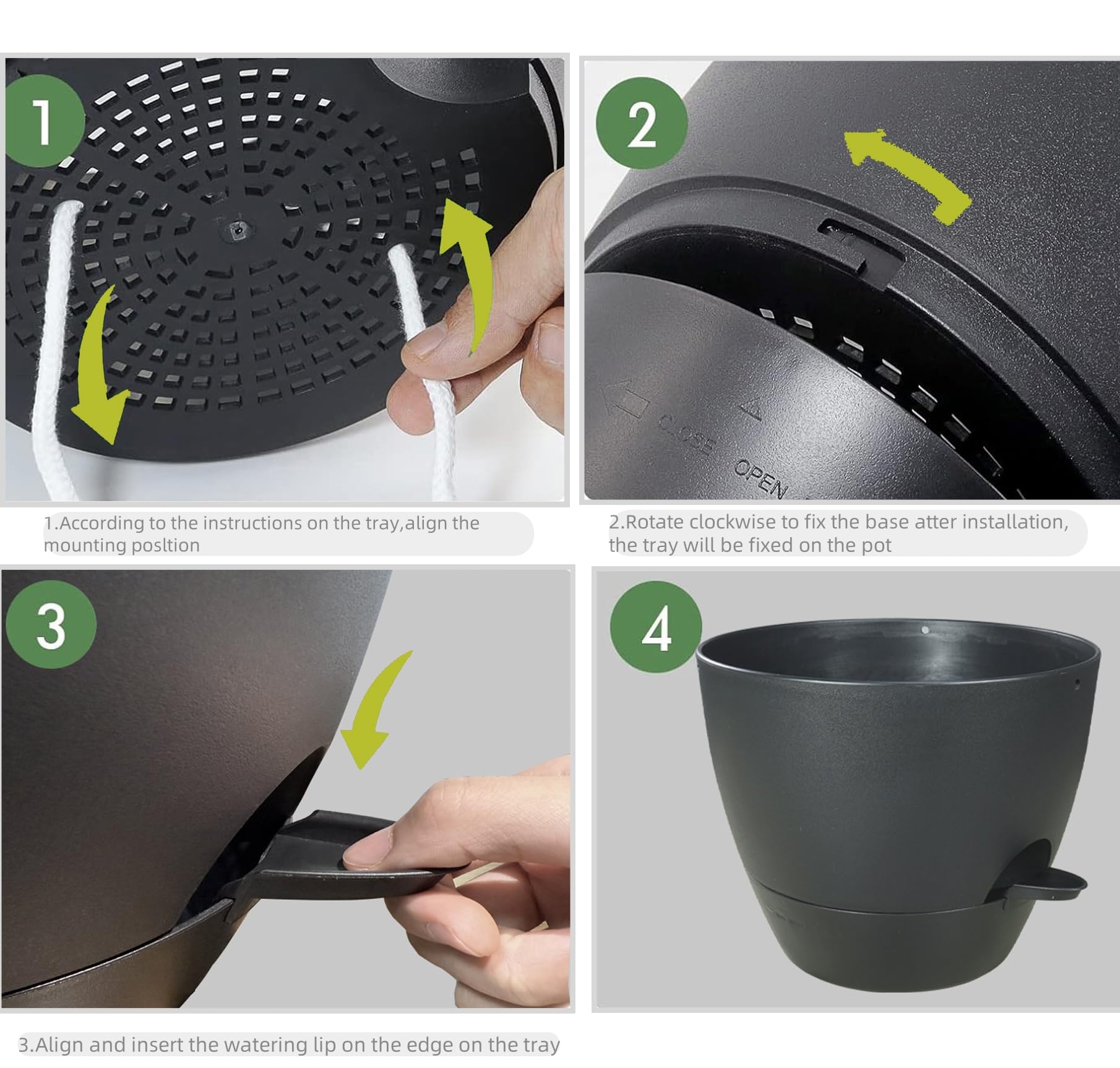 Snapklik.com : 10 Inch Hanging Planters For Indoor Plants, 2 Pack Self ...