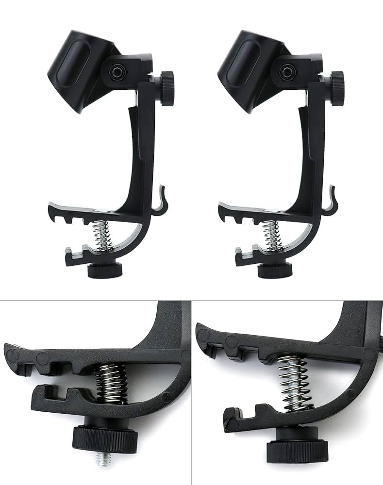 Amazon.com: QWORK Drum Microphone Holder, 4 Pack Adjustable