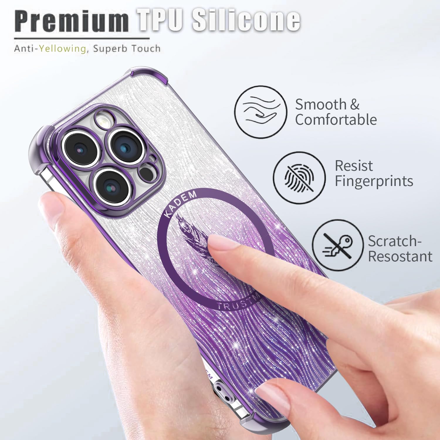 Cover Glitter YUXING Per Honor Magic 5 Pro | Custodia Trasparente Con Paillettes, Antiurto TPU, Protezione Angoli - 2