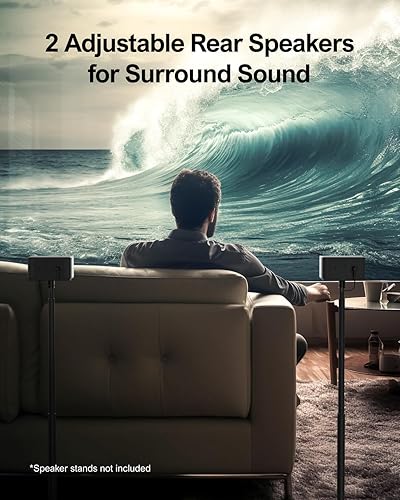 Miniatura 3 de ULTIMEA Barra de sonido 5.1 para Smart TV, sistema de sonido envolvente virtual para TV, potencia máxima de 320 W, altavoces envolventes ajustables