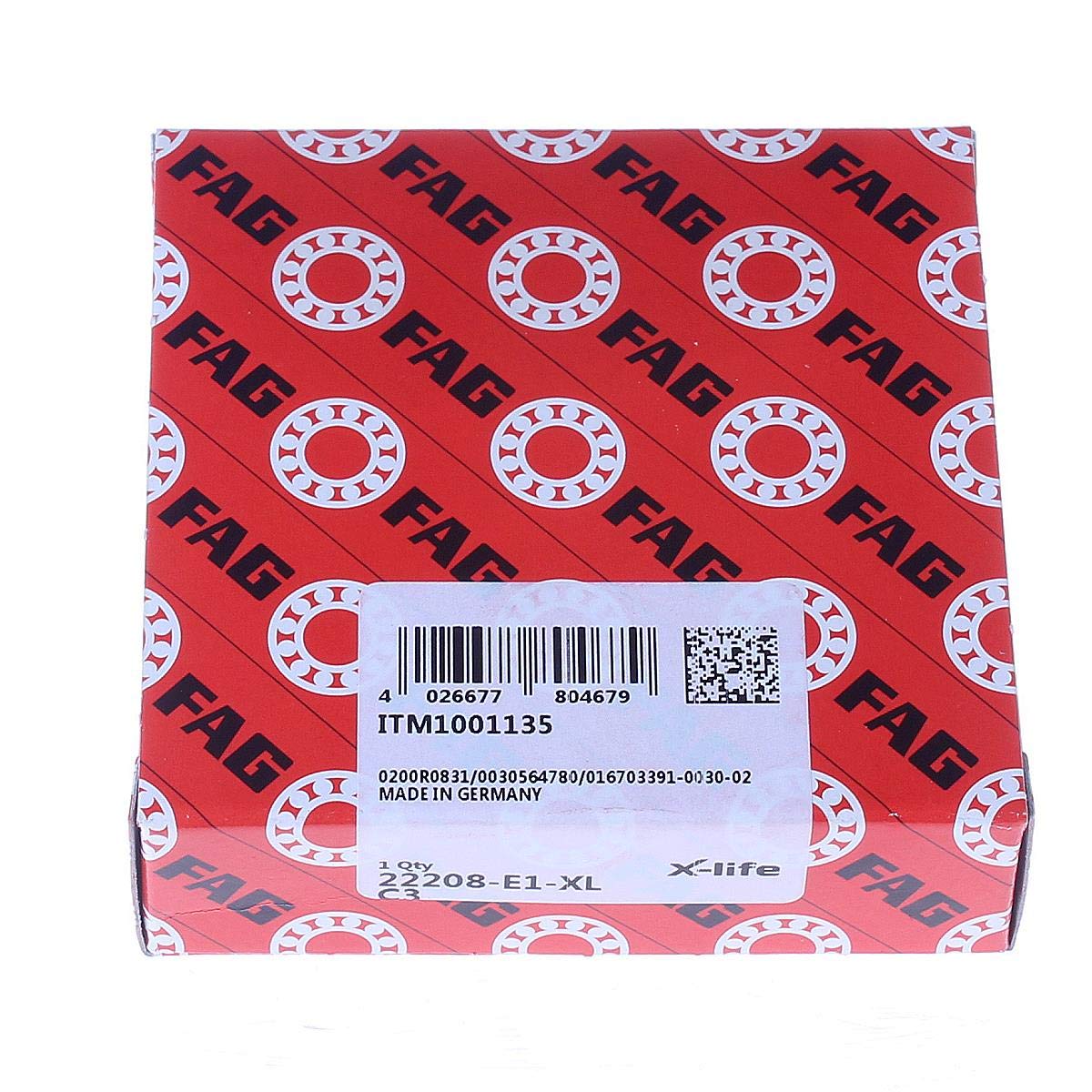 22208-E1-XL-C3 FAG Rodillo a rótula cojinete 40,00x80,00x23,00mm