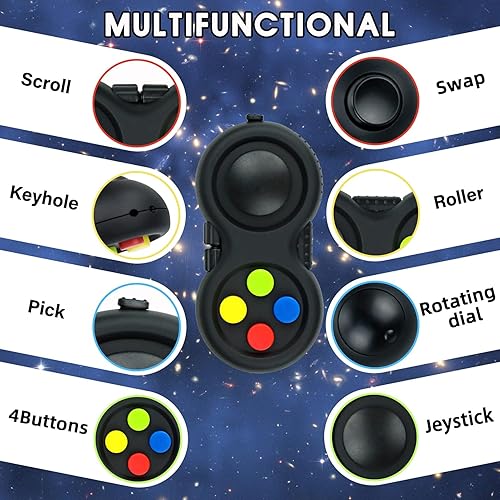 Miniatura 43 de WTYCD El Fidget Retro original: Juego de control clásico de goma Fidget Focus Toy con funciones de 8 vueltas y cordón - perfecto para aliviar