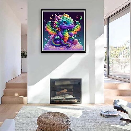 Miniatura 5 de PSCH Kit de pintura de diamante de dragón, kits de pintura de diamantes para adultos, arte de diamante de dragón de taladro completo 5D para