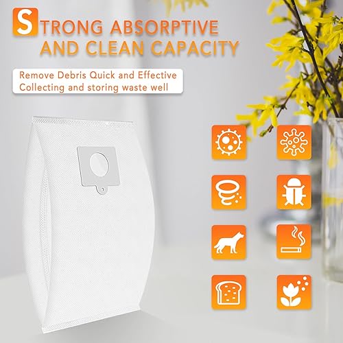 Miniatura 4 de Paquete de 6 bolsas de vacío de tela HEPA 53292 Sears Style QC para Kenmore Canister 5055, 50557, 50558, 53291, 21814, 81214, BC3005, BC7005,