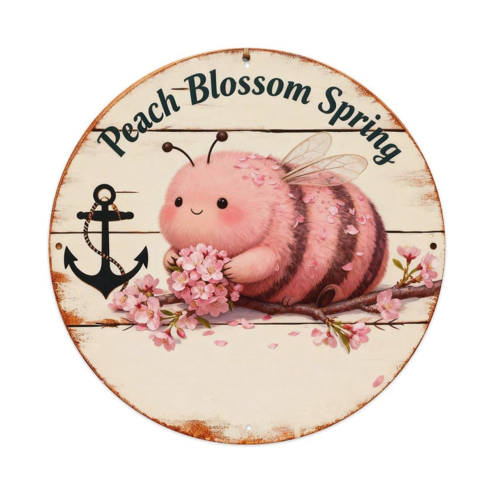 Peach Blossom Spring Sign Metal Tin Sign Plaque