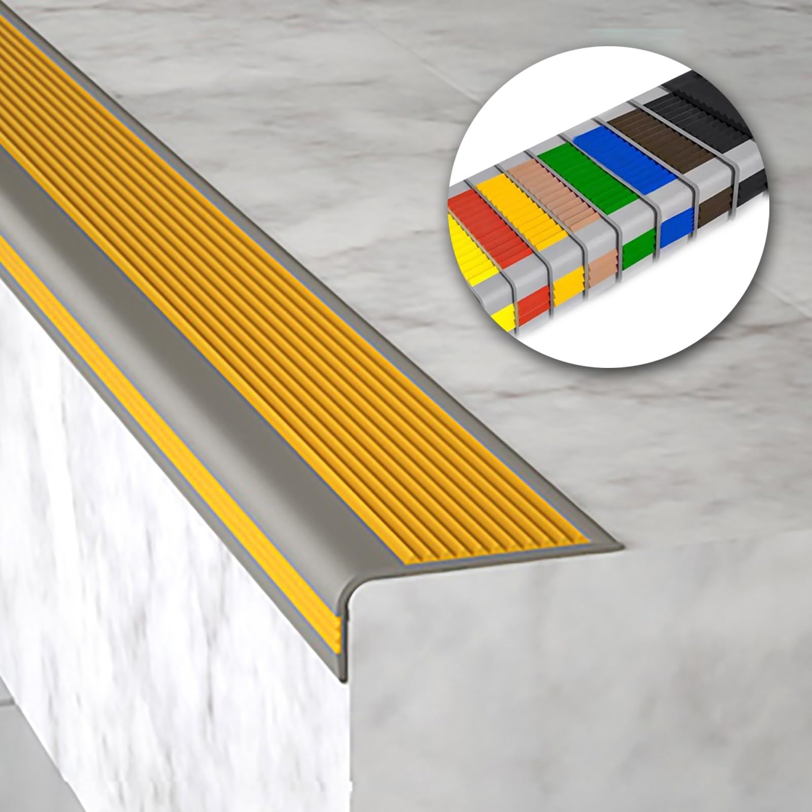 Protector de borde de goma autoadhesivo antideslizante flexible de seguridad