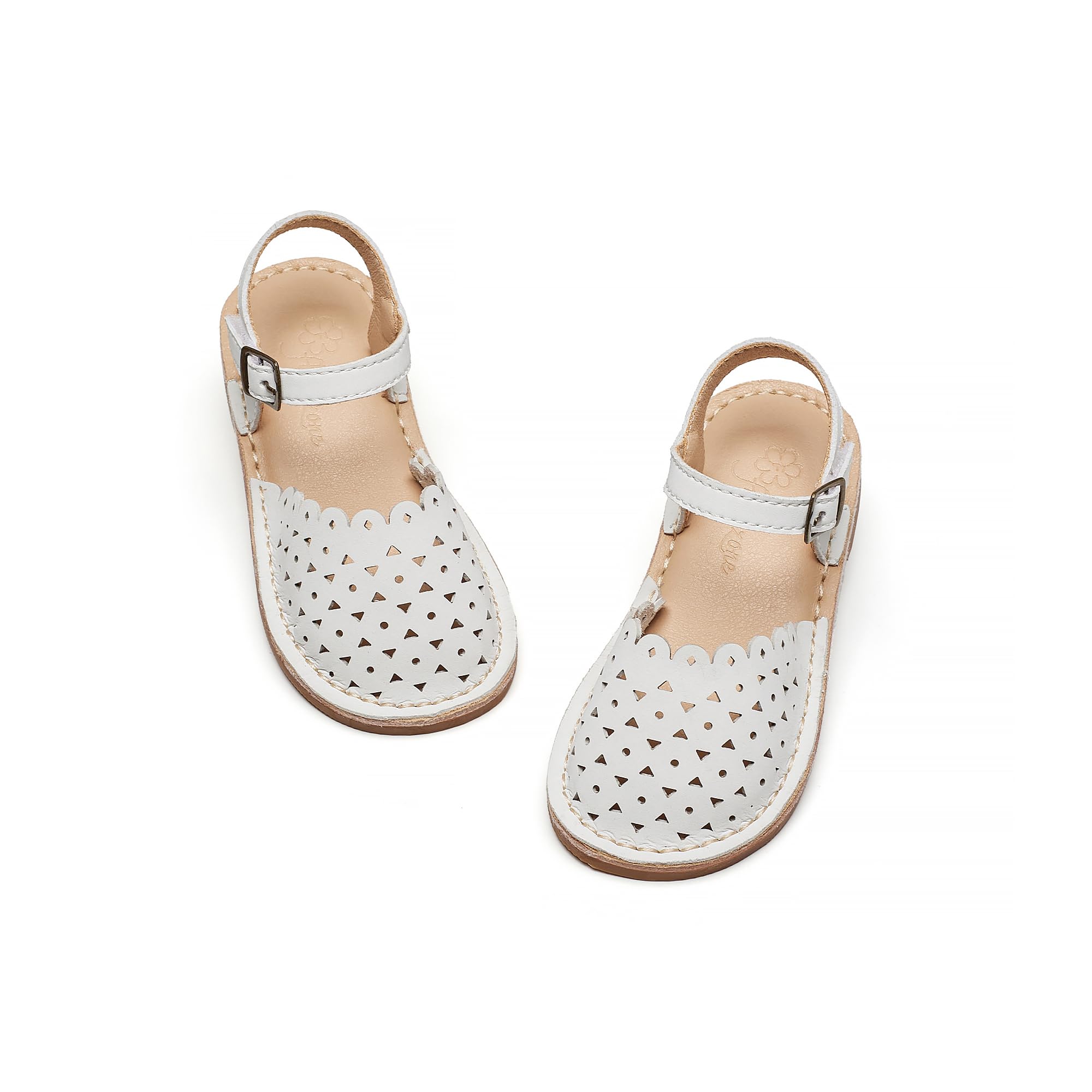 Flaryzone Toddler Girls Sandals Open Toe Flat Flower Girl Dress Shoes