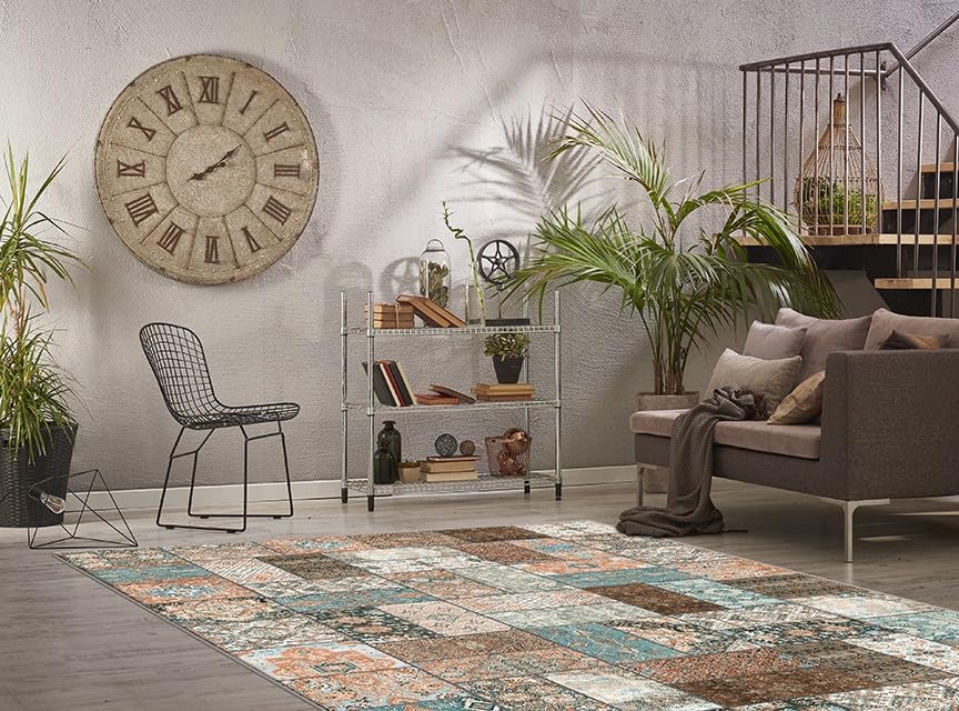 Modema Alfombra Salón - Alfombras de Pasillo Lavable Tapetes para Salón, Comedor, Cuarto Antideslizante Alfombra Grande (Lumin) (150 x 225 cm)