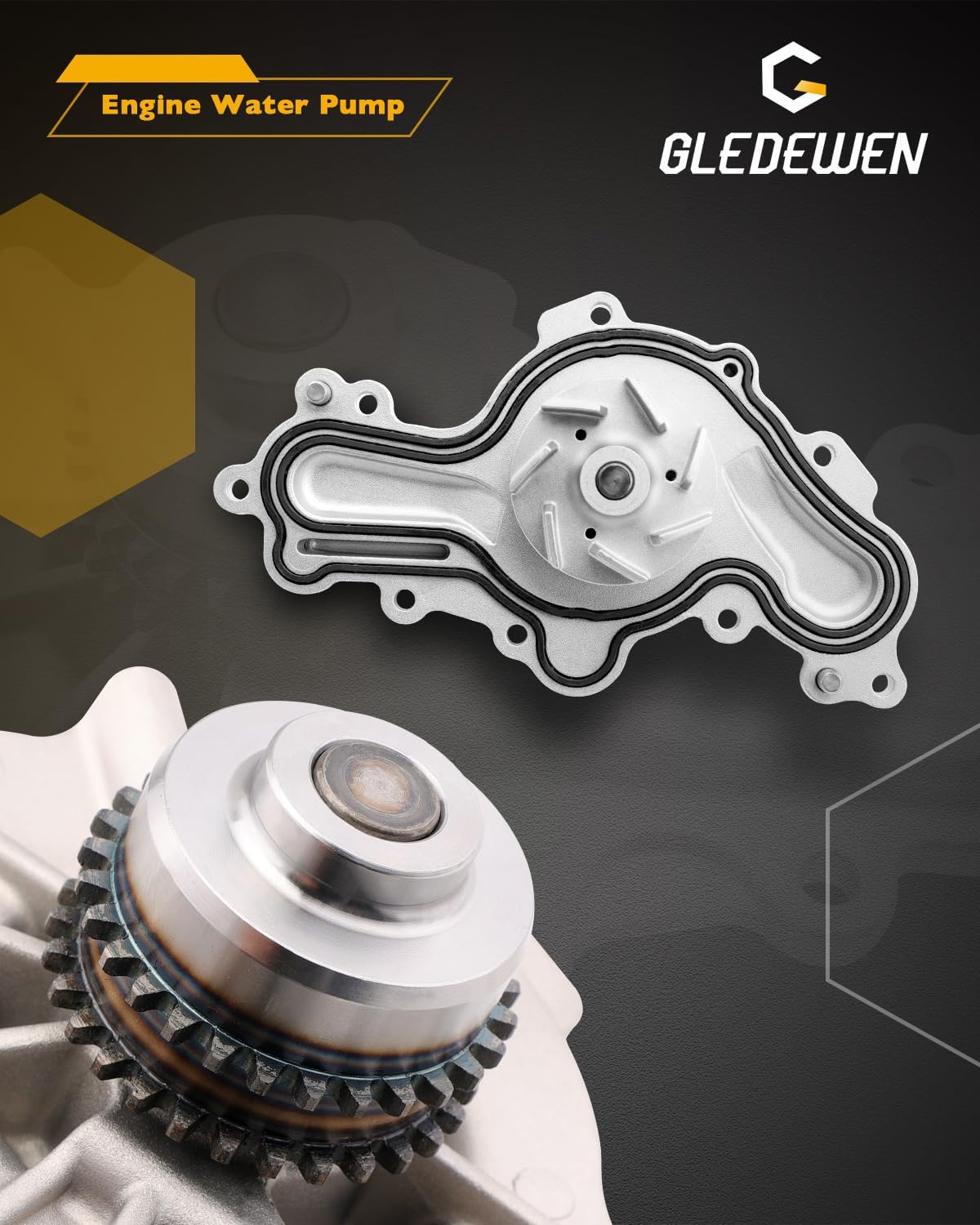 Gledewen Timing Chain Kit 3.5 3.7 L, w/Water Pump, Compatible with 2011-2019 Ford F-150 / Edge/Explorer/Taurus/Police/Flex, Lincoln MKS/MKZ/MKX, V6 3496cc 3726cc, #BL3Z-6268-A AT4Z-6268-A 125-3340