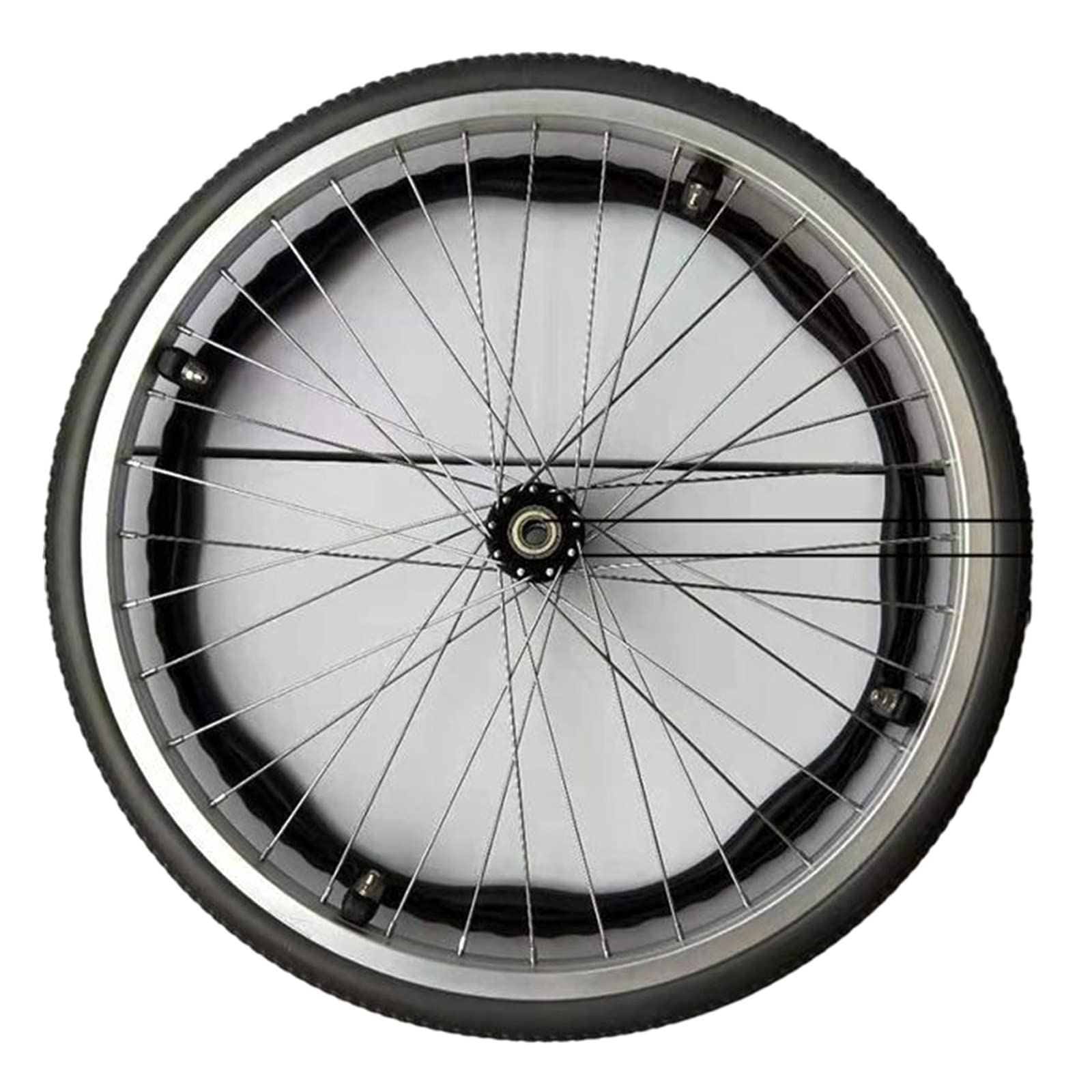 Reemplazo de Rueda de 20 Pulgadas para Sillas de Ruedas, PU No Inflable Accesorios para Sillas de Ruedas Sólidas Rueda Trasera, Negro (20x1 3/8)