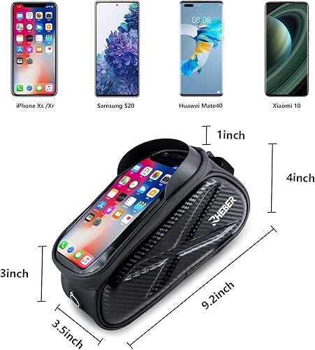 Miniatura 2 de Bolsa de soporte para teléfono de bicicleta, tubo superior de montaje en marco frontal, bolsa impermeable para teléfono celular, accesorios para