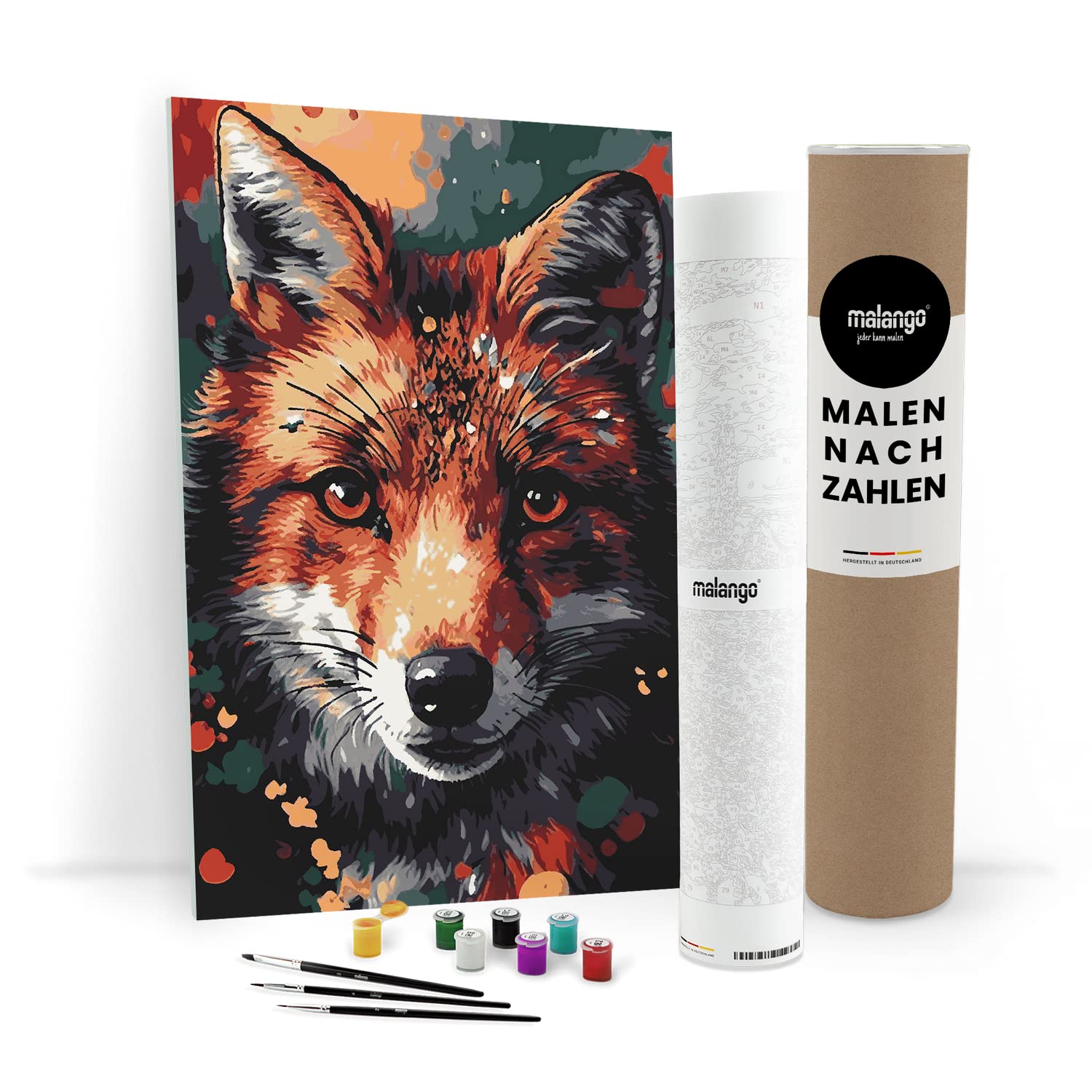 Malen nach Zahlen Erwachsene - Fuchs Fiona 90 x 60 cm groß XL Premium-Malset ohne Rahmen, Hergestellt in unserer Produktion in Deutschland, Kreative