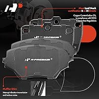 Vista 8 de A-Premium Juego de rotores de freno de disco perforados y ranurados delanteros y traseros + pastillas de cerámica compatibles con modelos