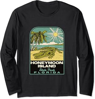 Honeymoon Island State Park FL Vintage Travel Long Sleeve T-Shirt