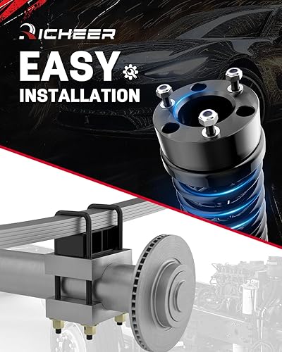 Miniatura 11 de Richeer Kit de elevación de nivelación delantera de 3 pulgadas compatible con Silverado/Sierra 1500 2007-2024, kit de elevación de nivelación
