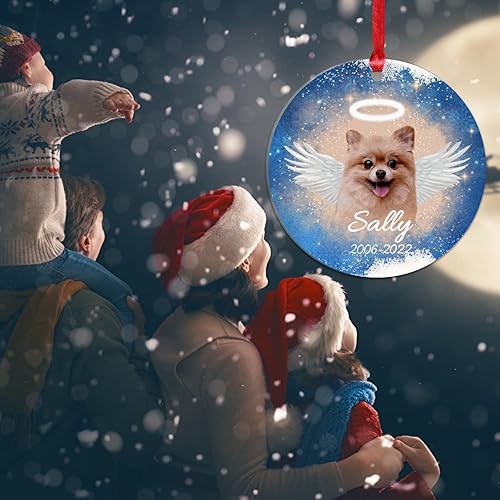 Miniatura 7 de Adorno de Navidad de perro ángel conmemorativo personalizado para niños, Chow Chow con alas, decoración de Navidad de perro en el cielo, regalo para
