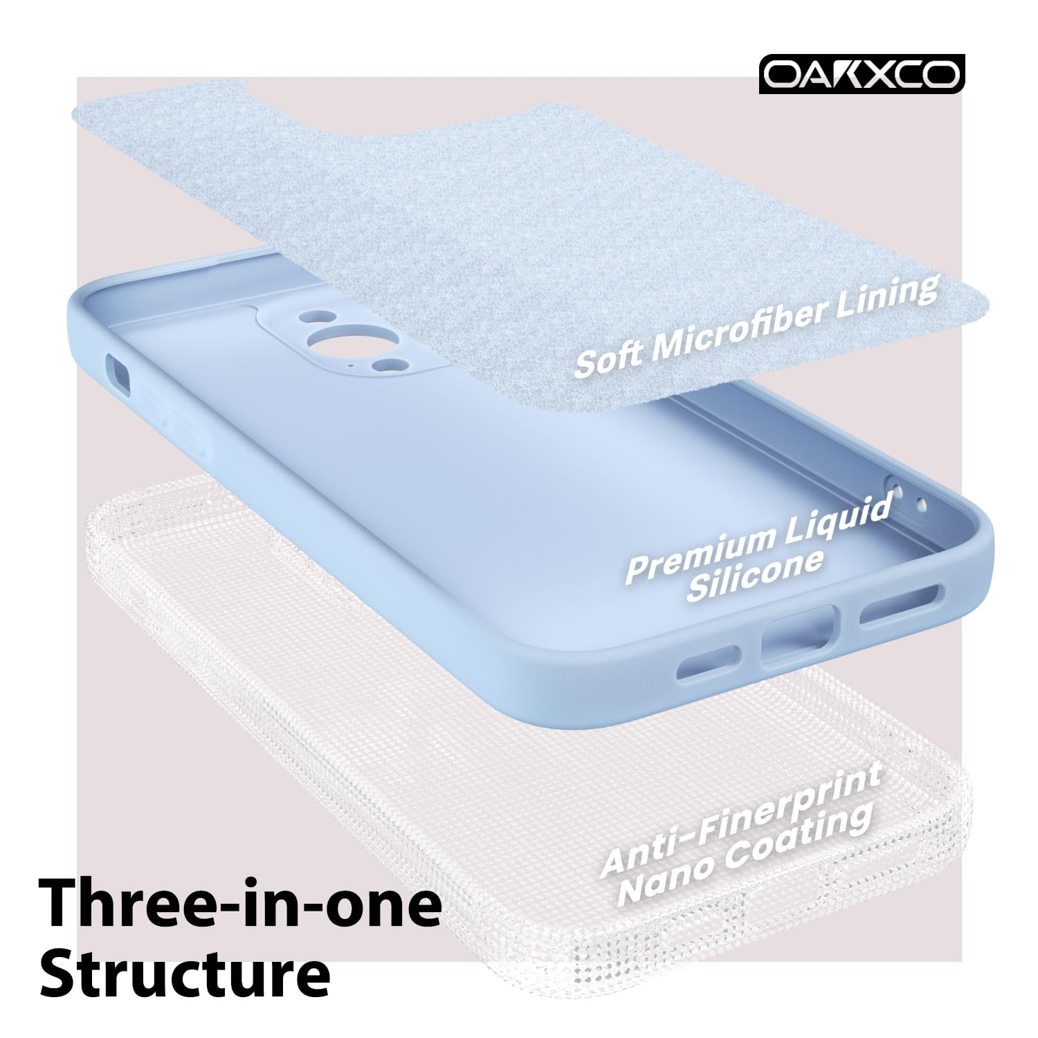 oakxco for iPhone 16 Pro Max Case Liquid Silicone, Soft Rubber Gel Elegant Aesthetic Basic Simple Cover, Cute Thin Slim TPU Matte Solid Color Plain Smooth Case for Women Girl, Light Pink — view 536