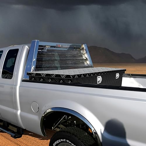 Miniatura 6 de Caja de herramientas cruzada de 14 pulgadas de alto x 20 pulgadas de profundidad x 60 pulgadas de largo, caja de almacenamiento de aluminio negra