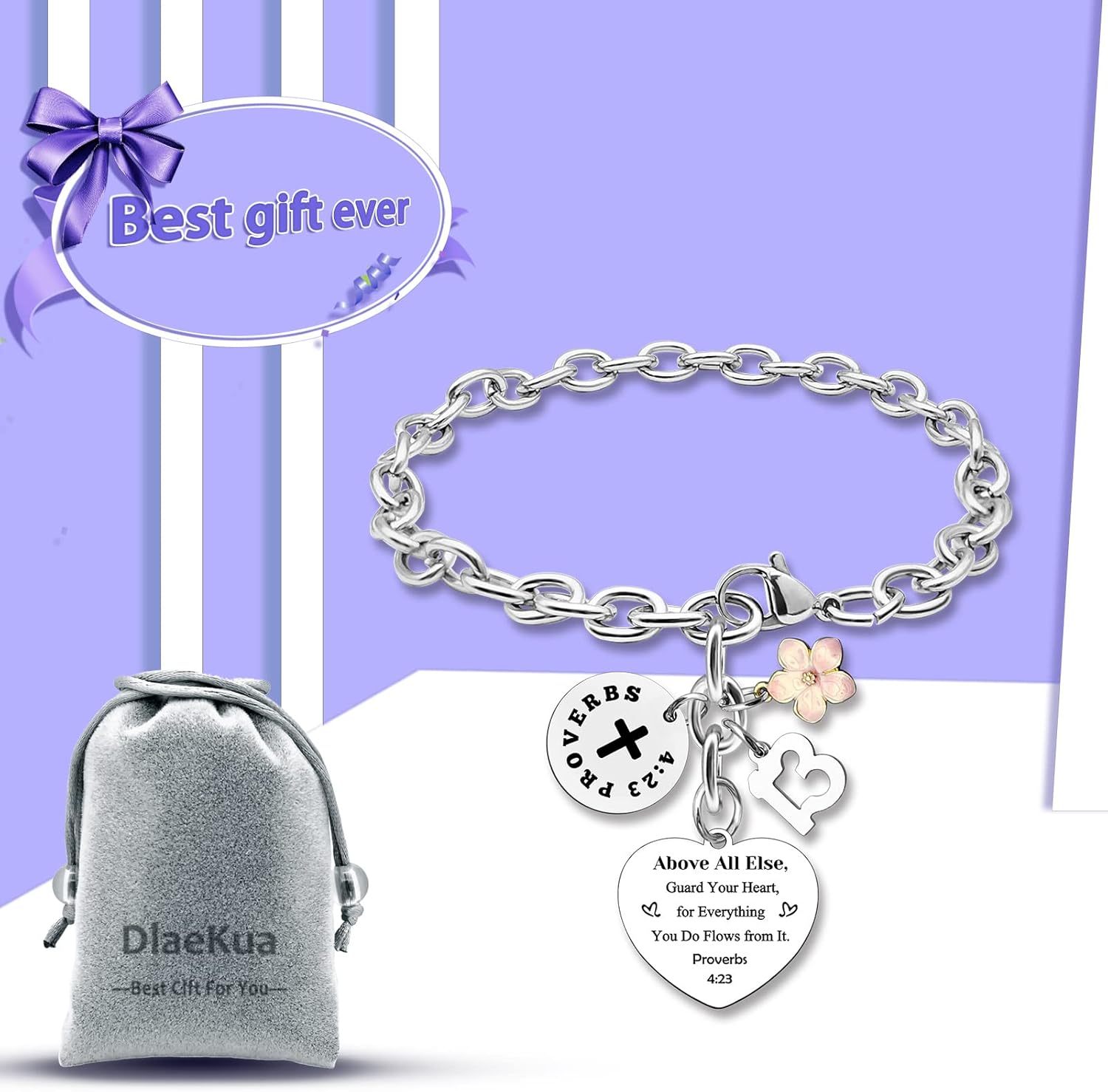 DlaeKua Birthday Gifts for Girls Bracelet Birthday Charm Bracelets Stainless Steel Bracelet Gift for Women Girls 13 15 16 18 21 Year Old Daughter Granddaughter Birthday Present - Image 7