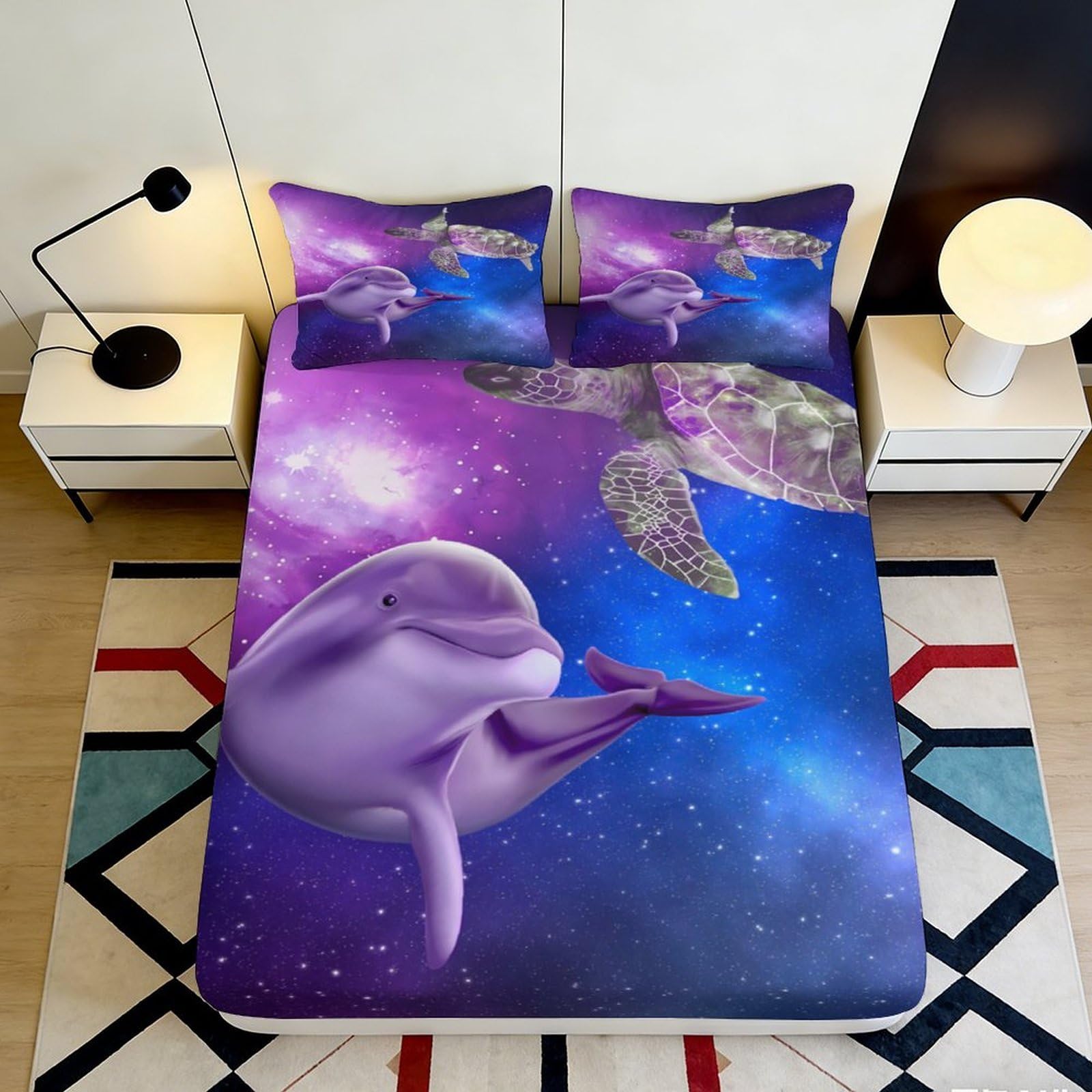 3D Printed Frog Pattern Microfiber Deep Pocket Fitted Sheet Bedroom Bedding Non-Slip Frog Mattress Fitted Cover 90x200x25cm