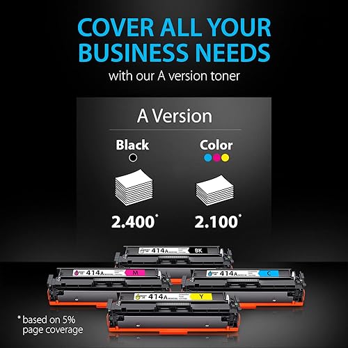 Miniatura 6 de Smart Ink Cartuchos de tóner compatibles 414A, paquete de 4 (con chip) de repuesto para HP 414A HP 414X para usar con Color Laserjet Pro MFP M479fdw