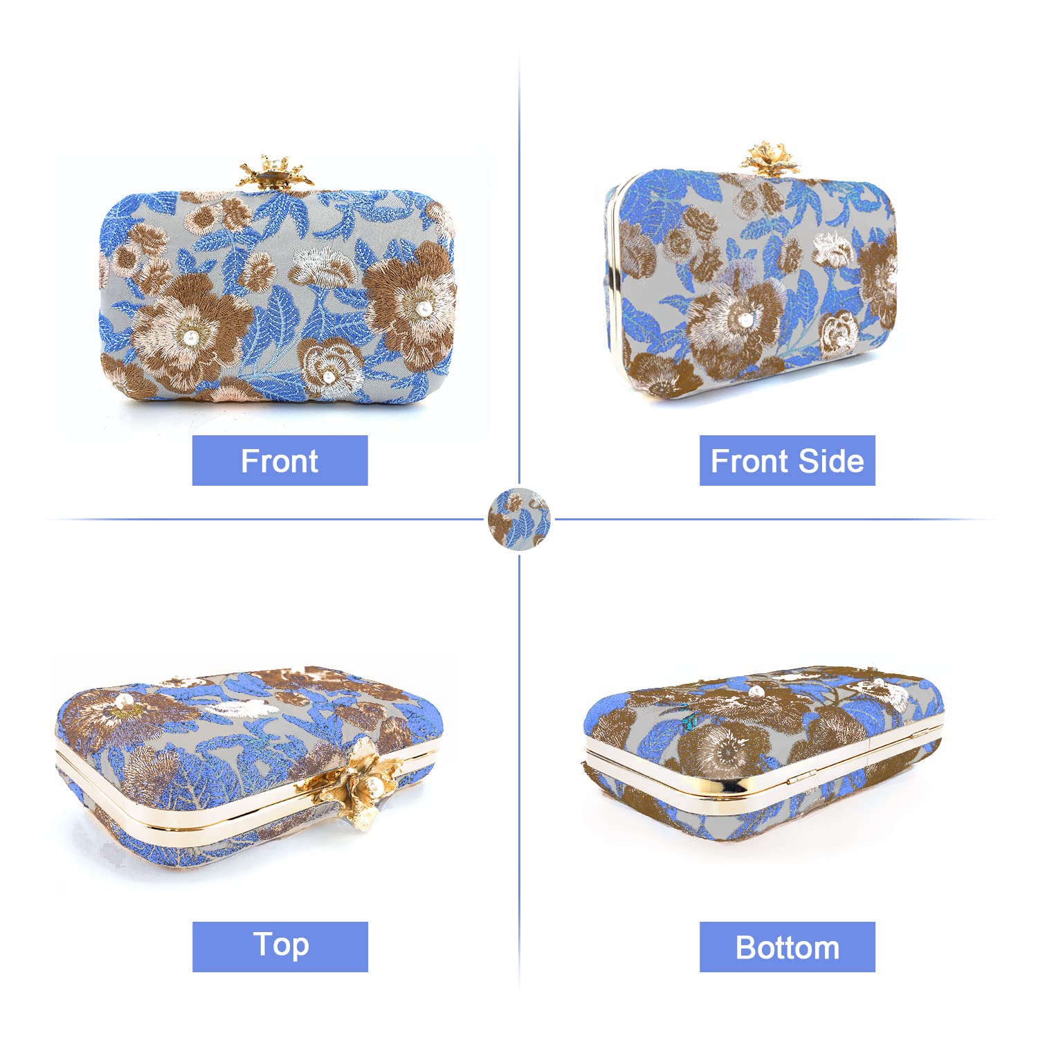Bolsos de Mano con Cuentas Bordadas para Mujer, Bolsos de Noche, Monederos Vintage para Fiesta Formal, Boda