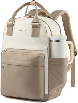 LOVEVOOK Laptop Backpack for Women with Giant Tumbler Holder Pocket, 15.6 inch Laptop Computer Bag Travel Backpack Purse, Waterproof Work Nurse Teacher Bag College School