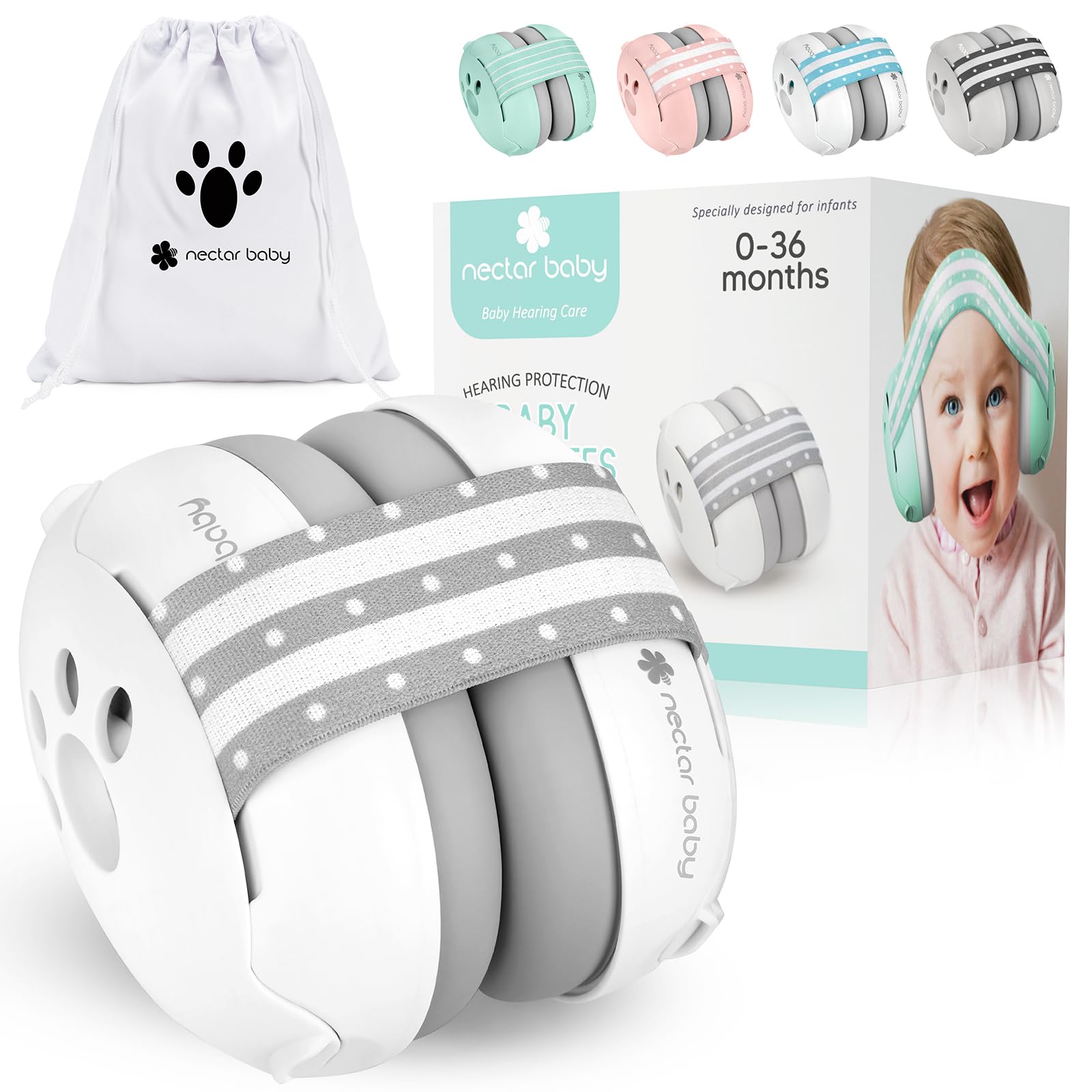 Baby Ear Muffs Noise Protection, 25dB Noise Cancelling Headphones for Infants Toddlers 0-36 Months Airplane Travel Essentials