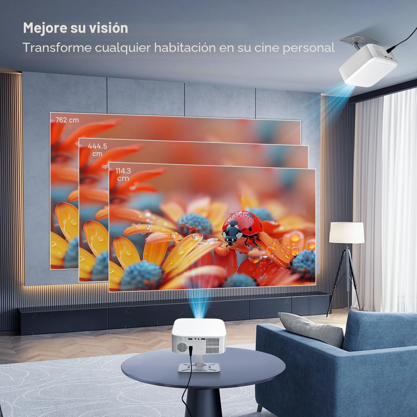 Salange Proyector, 1080P Nativo Compatible con 4K,Inteligente Android 14 Proyector con WiFi6 y Bluetooth 5.4 Enfoque Electrónico y Corrección Automática, Integrado en Youtube/PrimeVideo