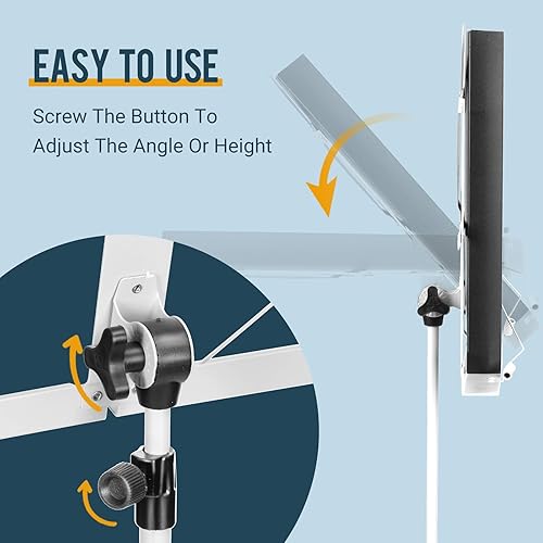 Miniatura 9 de CAHAYA 2 en 1 Soporte plegable de doble uso para partituras y soporte para libros de escritorio, versión superior, ligero, portátil, ajustable, con