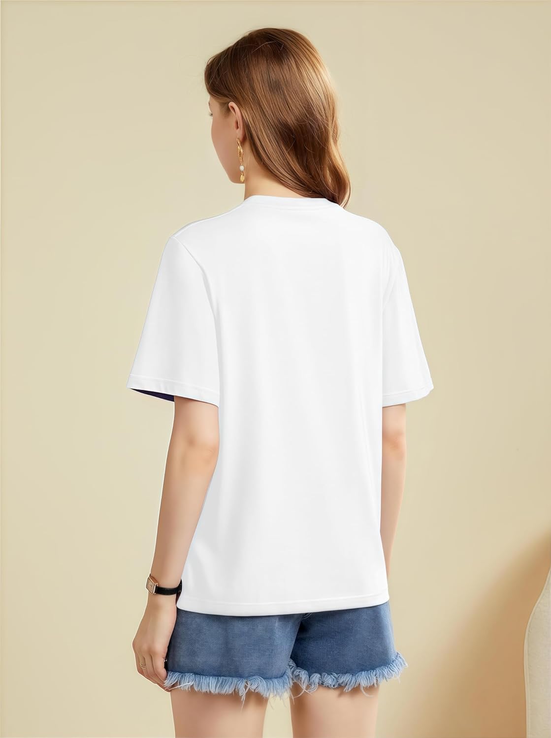 Mettclasi Women's Lightweight 100% Cotton Short-Sleeve T-Shirt, 1 Or 3 Pack, Classic Loose-Fit Crewneck Solid Tee Shirt - Image 2