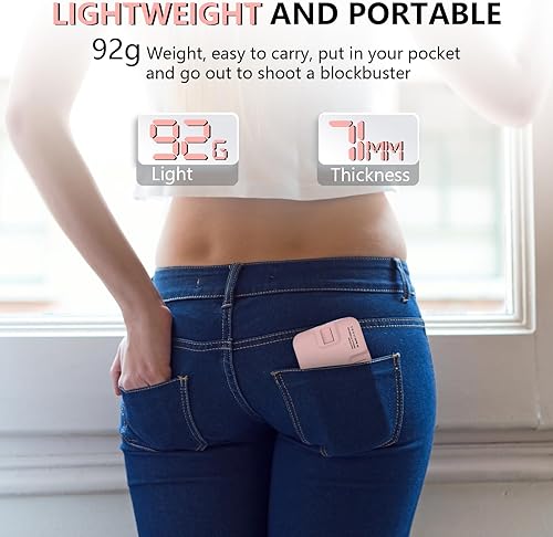 Miniatura 22 de Luz LED recargable por USB para selfie, luz de foto portátil con 97+ CRI, temperatura de color de hasta 6500K para selfie, conferencia de zoom, Negro