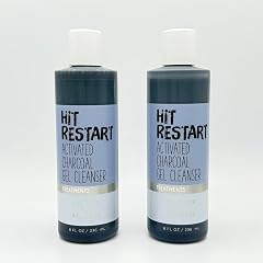 HIT RESTART Activated Charcoal Gel Cleanser 2-Piece Bath Body Bundle Set of Two Charcoal Gel Cleansers 8oz Each