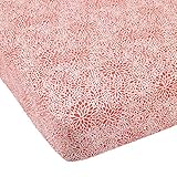 Balboa Baby Cotton Sateen Fitted Crib Sheet, Coral Bloom