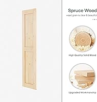 Vista 8 de Losa de puerta corrediza de madera de granero de 36 x 84 pulgadas (puerta doble de 18 x 84 pulgadas) con kit de herramientas de 6.6 pies, requiere